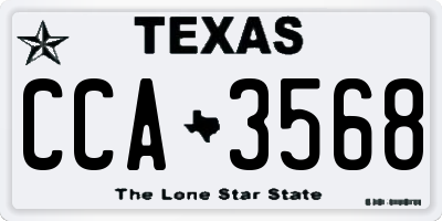 TX license plate CCA3568