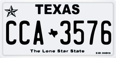TX license plate CCA3576