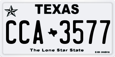 TX license plate CCA3577