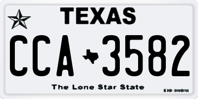 TX license plate CCA3582
