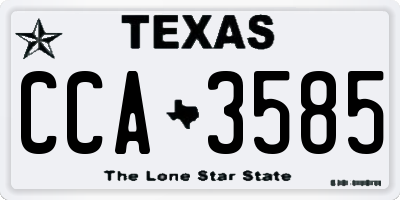 TX license plate CCA3585
