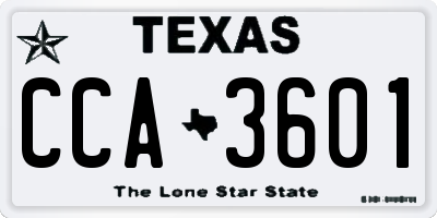 TX license plate CCA3601