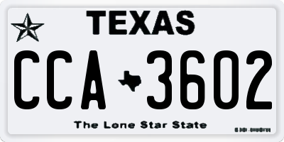 TX license plate CCA3602