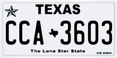 TX license plate CCA3603