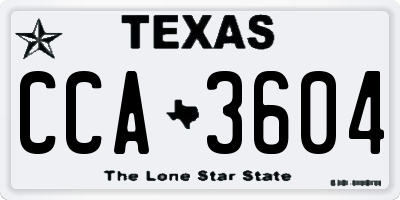 TX license plate CCA3604