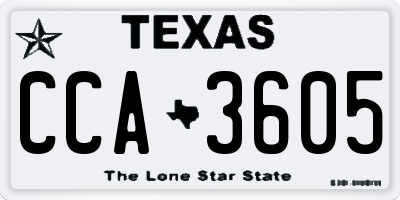 TX license plate CCA3605
