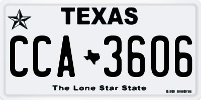 TX license plate CCA3606