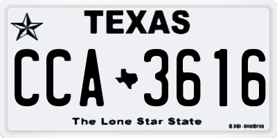 TX license plate CCA3616