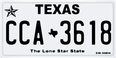 TX license plate CCA3618