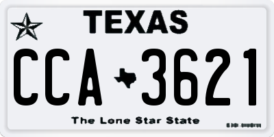 TX license plate CCA3621
