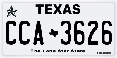 TX license plate CCA3626