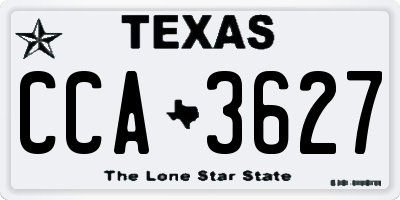 TX license plate CCA3627