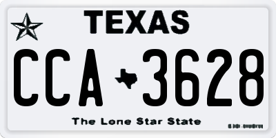 TX license plate CCA3628