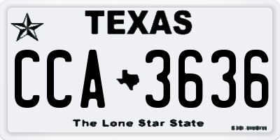 TX license plate CCA3636