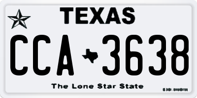 TX license plate CCA3638