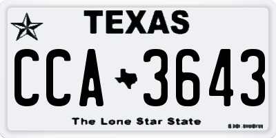 TX license plate CCA3643