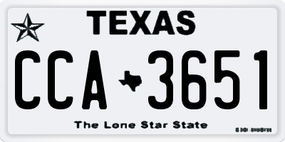 TX license plate CCA3651