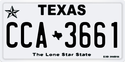TX license plate CCA3661