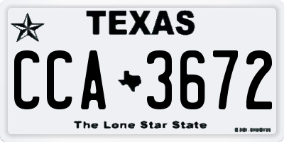 TX license plate CCA3672