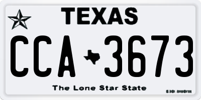 TX license plate CCA3673