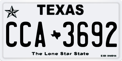 TX license plate CCA3692