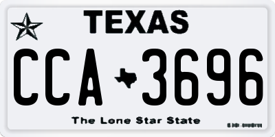 TX license plate CCA3696