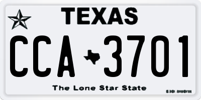 TX license plate CCA3701