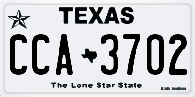 TX license plate CCA3702