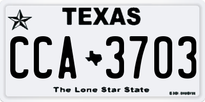 TX license plate CCA3703
