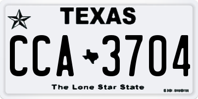 TX license plate CCA3704