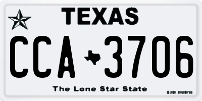 TX license plate CCA3706