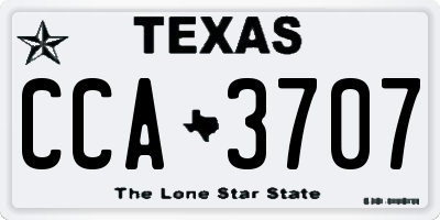 TX license plate CCA3707