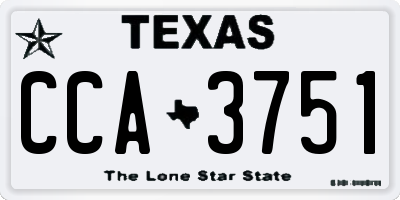TX license plate CCA3751