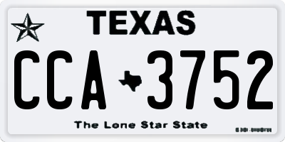TX license plate CCA3752