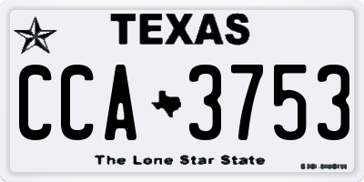 TX license plate CCA3753