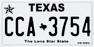 TX license plate CCA3754