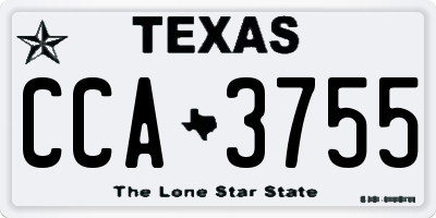 TX license plate CCA3755