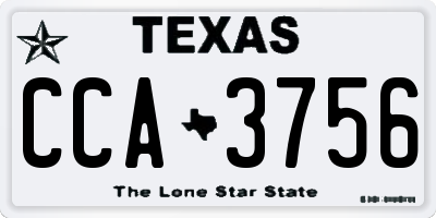 TX license plate CCA3756