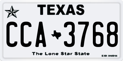 TX license plate CCA3768
