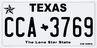 TX license plate CCA3769
