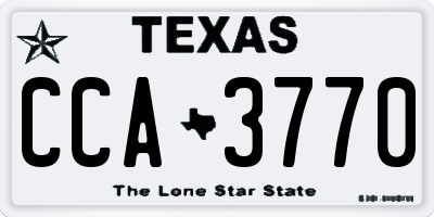TX license plate CCA3770