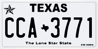 TX license plate CCA3771