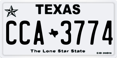 TX license plate CCA3774