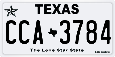 TX license plate CCA3784