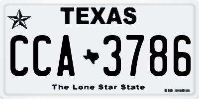 TX license plate CCA3786