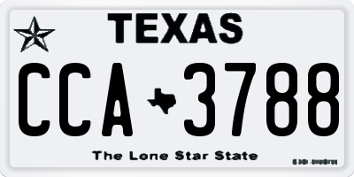 TX license plate CCA3788