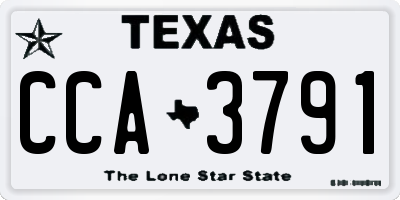 TX license plate CCA3791