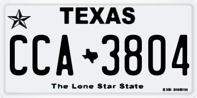 TX license plate CCA3804