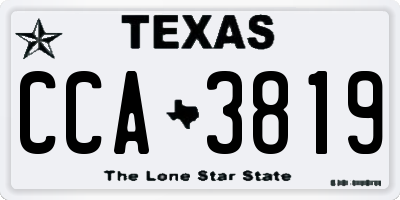 TX license plate CCA3819
