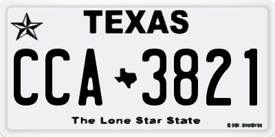 TX license plate CCA3821
